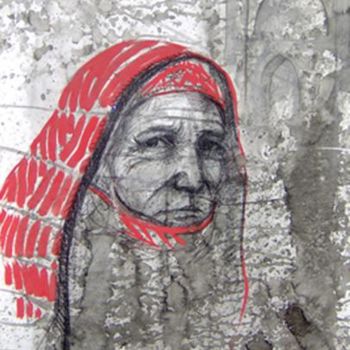 Рисунок под названием "Старая" - Тюнькина Елена, Подлинное произведение искусства