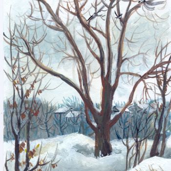 "Зима за окном" başlıklı Tablo Тюнькина Елена tarafından, Orijinal sanat, Akrilik