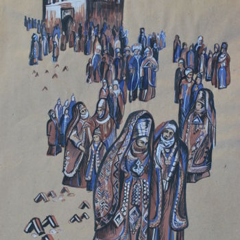 Картина под названием ""День памяти у мавз…" - Тюнькина Елена, Подлинное произведение искусства, Гуашь