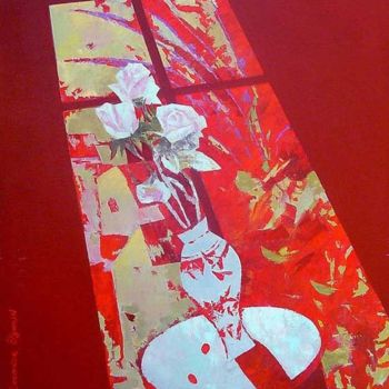Peinture intitulée "Красный джаз" par Aleksandr Tiurin, Œuvre d'art originale, Autre