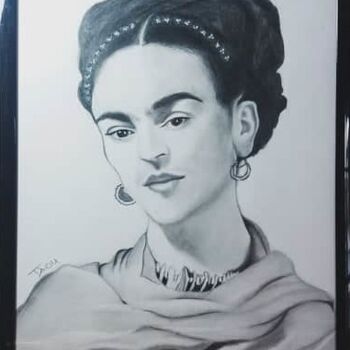 Drawing titled "Portrait of Frida K…" by Tzina Tsaou, Original Artwork, Pencil