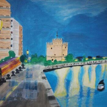 「Thessaloniki Art」というタイトルの絵画 Tzina Tsaouによって, オリジナルのアートワーク, アクリル