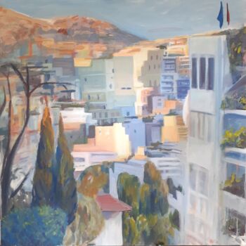 Painting titled "in Athens" by Tzoumart, Original Artwork, Pigments
