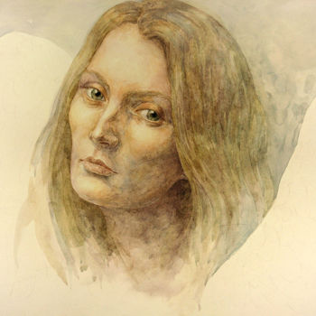 Картина под названием "Ангел.." - Irina Felal, Подлинное произведение искусства, Акварель