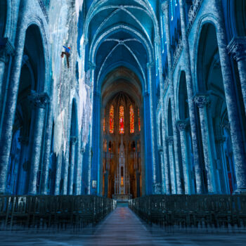 Digitale Kunst mit dem Titel "Basilique Saint-Nic…" von Udi Kivity, Original-Kunstwerk, 2D digitale Arbeit Auf Keilrahmen au…