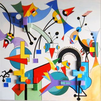 Peinture intitulée "Birds" par Udi Ohana, Œuvre d'art originale