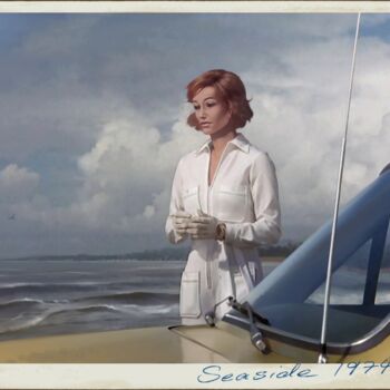 Arts numériques intitulée "Seaside 1974" par Udo P. Linke, Œuvre d'art originale, Encre