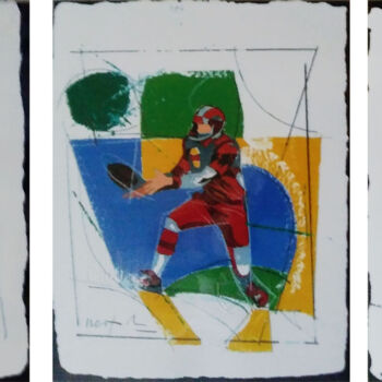 Incisioni, stampe intitolato "Olimpiadi" da Ugo Nespolo, Opera d'arte originale, Serigrafia