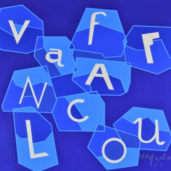 印花与版画 标题为“Vaffanculo Blu” 由Ugo Nespolo, 原创艺术品, 丝网印刷