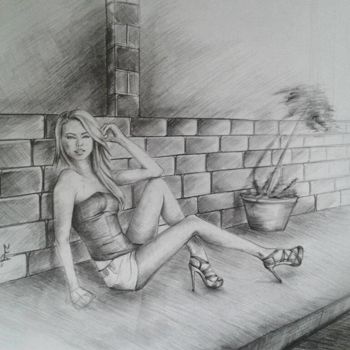 Drawing titled "Karakalem Top Model…" by Uğur Ergül, Original Artwork