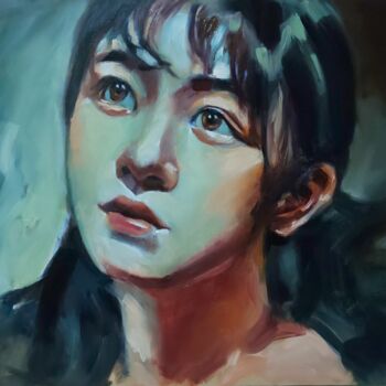 Pittura intitolato "BEAUTIFUL GIRLS 14" da Ujang Ismail, Opera d'arte originale, Olio