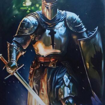 Painting titled "Warrior" by Ujang Ismail, Original Artwork, Oil