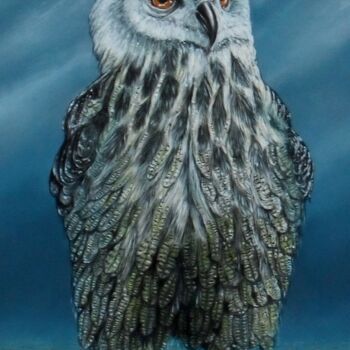 绘画 标题为“Owl” 由Uko Post, 原创艺术品, 油