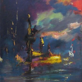 Pittura intitolato "Night Melody" da Stanislav Ukraintsev, Opera d'arte originale