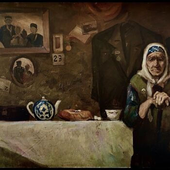 Картина под названием "“Mother”" - Uktam Isirgapov, Подлинное произведение искусства, Масло