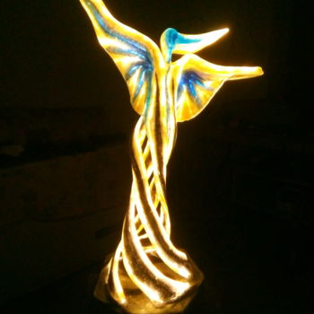 Sculpture titled "Aura" by Fluxli, Original Artwork, Resin