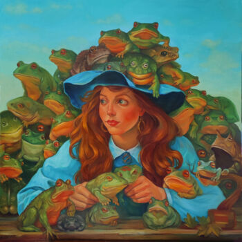 Картина под названием ""В активном поиске"" - Юлия Багрова (AmongTheCats), Подлинное произведение искусства, Масло