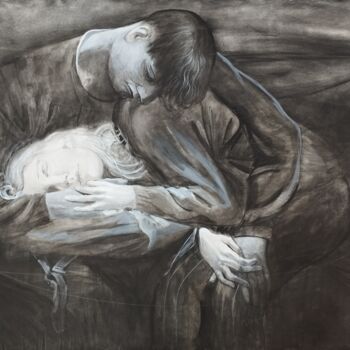 Картина под названием "Двое" - Юлия Безштанко, Подлинное произведение искусства, Гуашь