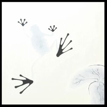 Malarstwo zatytułowany „Heels of a frog” autorstwa Юлия Брязкун, Oryginalna praca, Akryl Zamontowany na Drewniana rama noszy