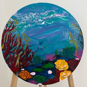 Картина под названием "Подводный мир" - Юлия Добровольская, Подлинное произведение искусства, Акрил