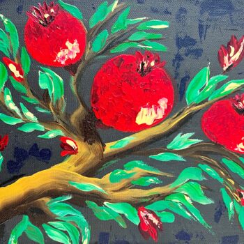Картина под названием "Гранаты" - Юлия Добровольская, Подлинное произведение искусства, Акрил