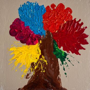 Ζωγραφική με τίτλο "Family tree" από Юлия Добровольская, Αυθεντικά έργα τέχνης, Ακρυλικό