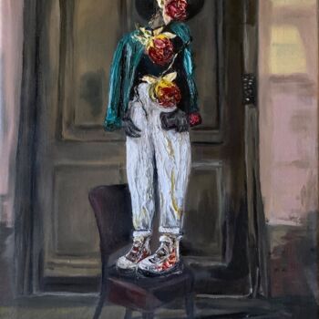 Картина под названием "девушка на прогулке" - Юлия Ламзина (Julia Roelova), Подлинное произведение искусства, Масло Установл…