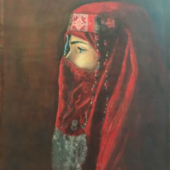 Painting titled "Этнический наряд,ст…" by Iuliia Mask (Jpmusk), Original Artwork, Oil