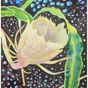 Peinture intitulée "Night flower" par Ulia Nagornaa, Œuvre d'art originale, Aquarelle