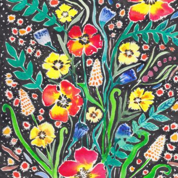Картина под названием "Flower arrangement 3" - Юлия Нагорная, Подлинное произведение искусства, Акварель