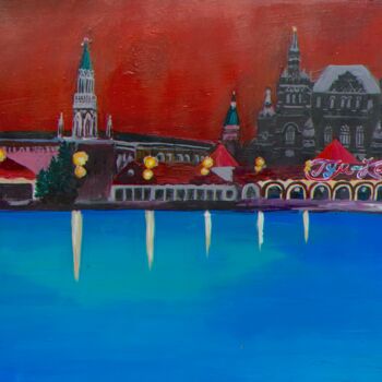 Peinture intitulée "ночи в Москве" par Iuliia Smirnova, Œuvre d'art originale, Acrylique