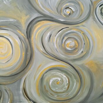 Painting titled "Abstract Vortexes o…" by Uliana Saiapina, Original Artwork, Acrylic Mounted on Wood Stretcher frame