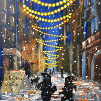 Peinture intitulée "Christmas" par Uliana Titova, Œuvre d'art originale, Huile Monté sur Châssis en bois