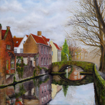 Painting titled "Bruges" by Uliana Stepanova, Original Artwork, Oil