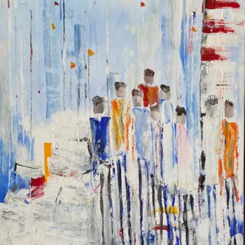 Pintura intitulada "balade dans le port" por Ulie Bremer, Obras de arte originais, Acrílico