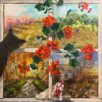 Painting titled "Four seasons" by Ulisse Mladenova, Original Artwork, Oil