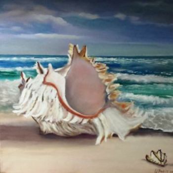 Painting titled "Les coquillages" by Uljana Bekis, Original Artwork, Oil