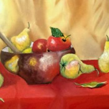 Painting titled "Des poires" by Uljana Bekis, Original Artwork, Oil