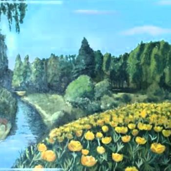 Painting titled "La forêt" by Uljana Bekis, Original Artwork, Oil