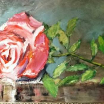 Peinture intitulée "La petite rose" par Uljana Bekis, Œuvre d'art originale, Huile
