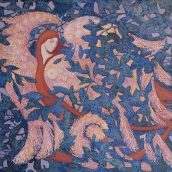 Pittura intitolato "Ночь" da Uliana Goncharova, Opera d'arte originale, Altro