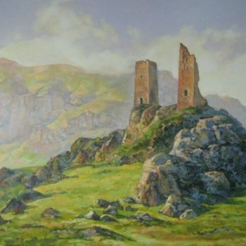 Картина под названием "Две башни" - Ульяна Гончарова, Подлинное произведение искусства