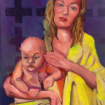 Malerei mit dem Titel "Madonna" von Ulrike Schmitt, Original-Kunstwerk, Öl