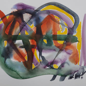 Malerei mit dem Titel "Colours of Chloe 4" von Ulli Heupel, Original-Kunstwerk, Aquarell