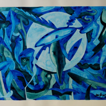 Peinture intitulée "Ohne Titel 35" par Ulli Heupel, Œuvre d'art originale, Aquarelle