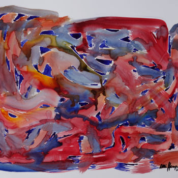 Malerei mit dem Titel "Ohne Titel 76" von Ulli Heupel, Original-Kunstwerk, Aquarell