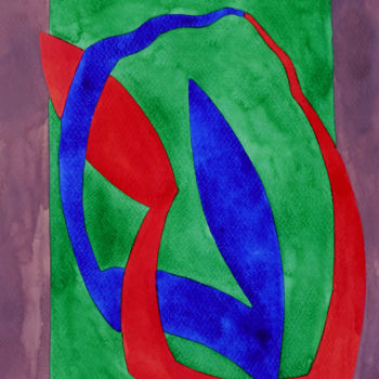 Malerei mit dem Titel "Ohne Titel 118 I" von Ulli Heupel, Original-Kunstwerk, Aquarell