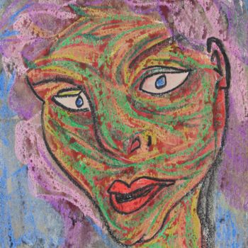 Painting titled "Portrait What´s Up" by Ulli Heupel, Original Artwork, Oil
