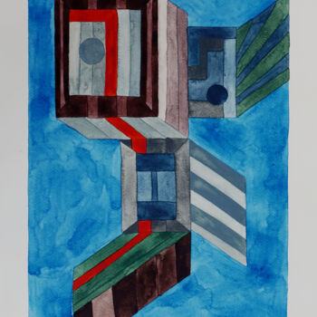 Картина под названием "21 / LV  urban I" - Ulli Heupel, Подлинное произведение искусства, Акварель
