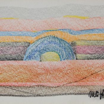 Malarstwo zatytułowany „Sunset” autorstwa Ulli Heupel, Oryginalna praca, Olej